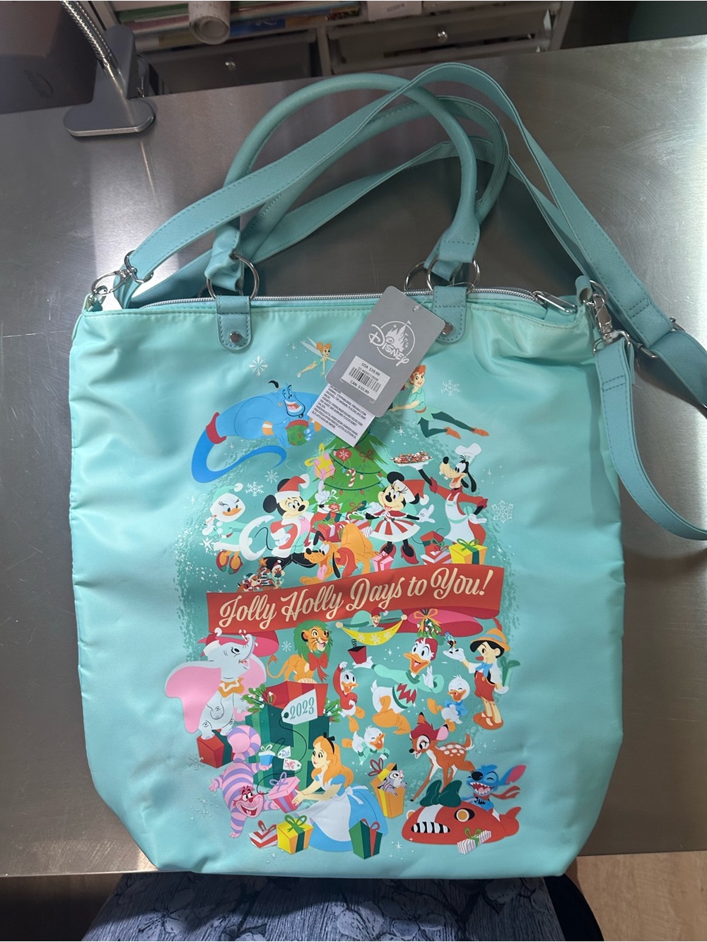 Disney Parks 2023 Jolly Holly Days Christmas Tote Bag Mickey Minnie